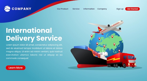 Bezorgservice homepage vector ontwerp