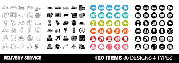 Bezorgservice icon set collectie vector design