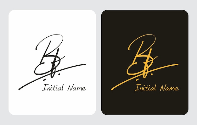 Vector bf b f initial handwriting bf initial handwriting signature logo template vector hand lettering