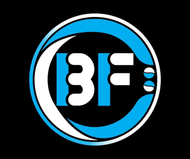 Vettore design del logo con lettera bf a forma di cerchio design del logo bf con un design unico e semplice