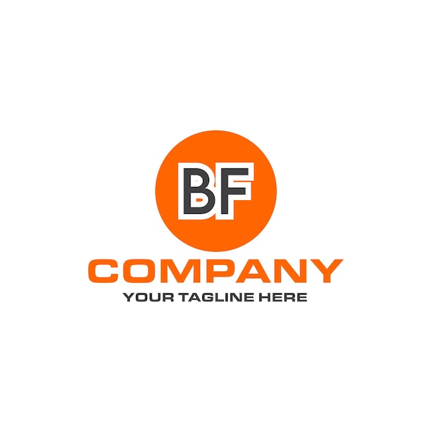 Design del logo a forma arrotondata della lettera bf