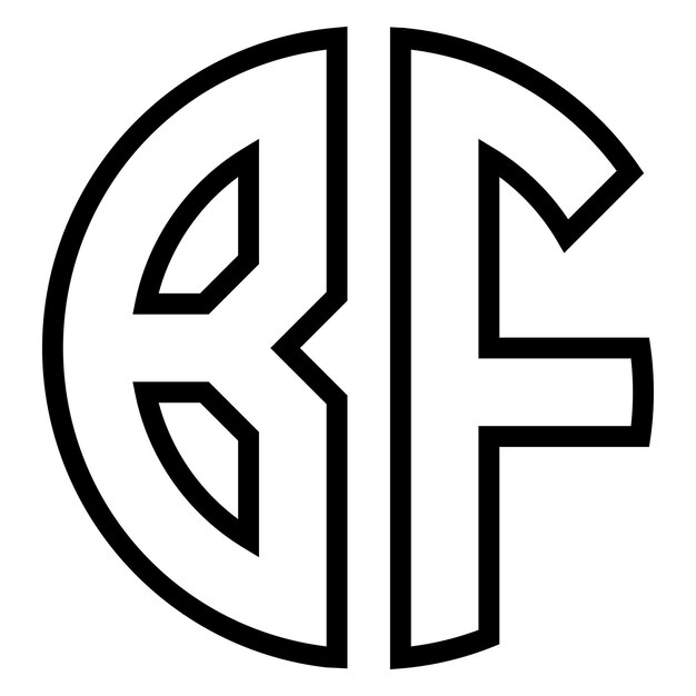 Vettore logo bf monogramma in un disegno circolare