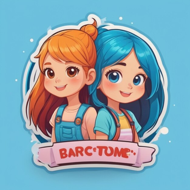 Bff cartoon vector background