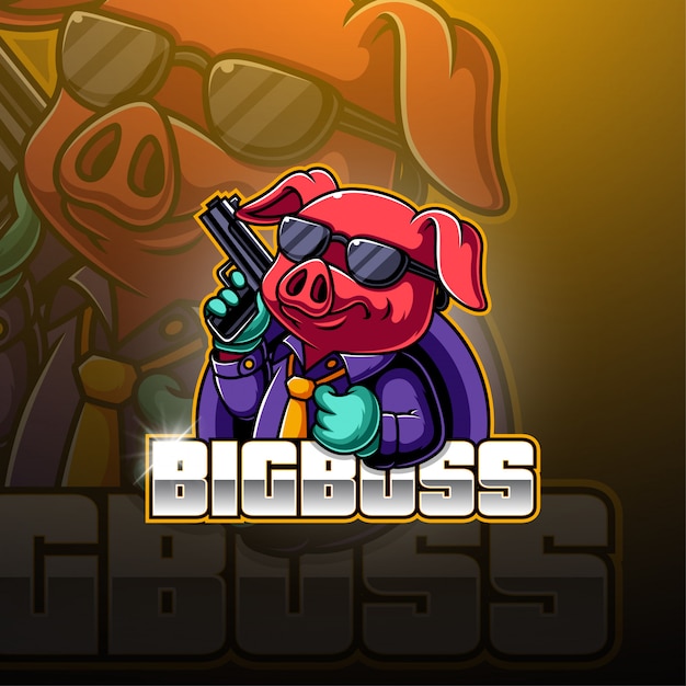 Bg boss esport mascotte logo