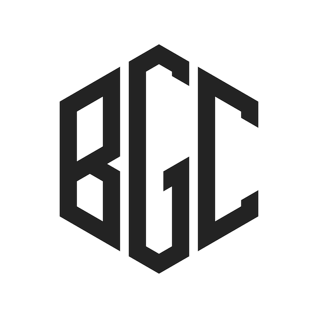 BGC ロゴ デザイン イニシャルレター BGC モノグラム ロゴ ヘクサゴン形