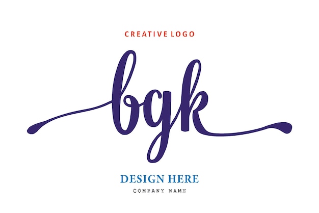 Vettore il logo lettering bgk è semplice, facile da capire e autorevole