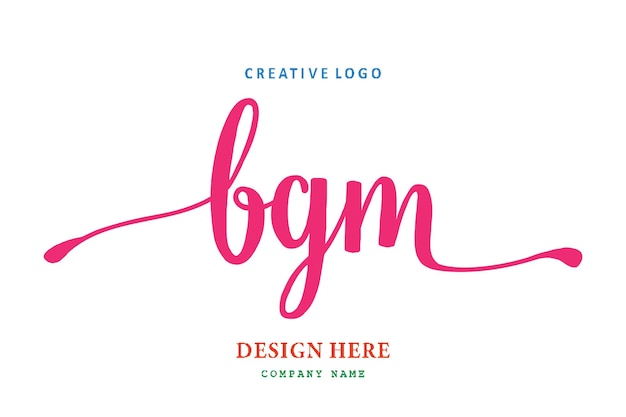 BGM lettering logo is simple easy to understand and authoritative