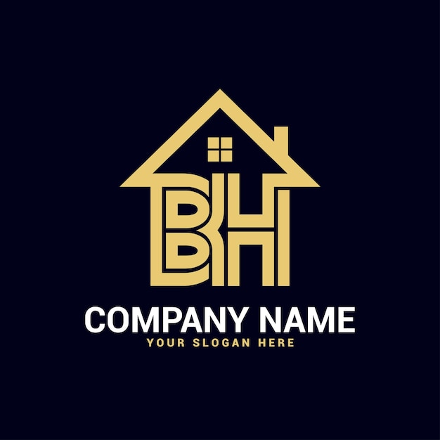 BH, HB onroerend goed brief logo Vector sjabloon