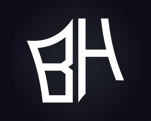 Design vettoriale della lettera bh del logo