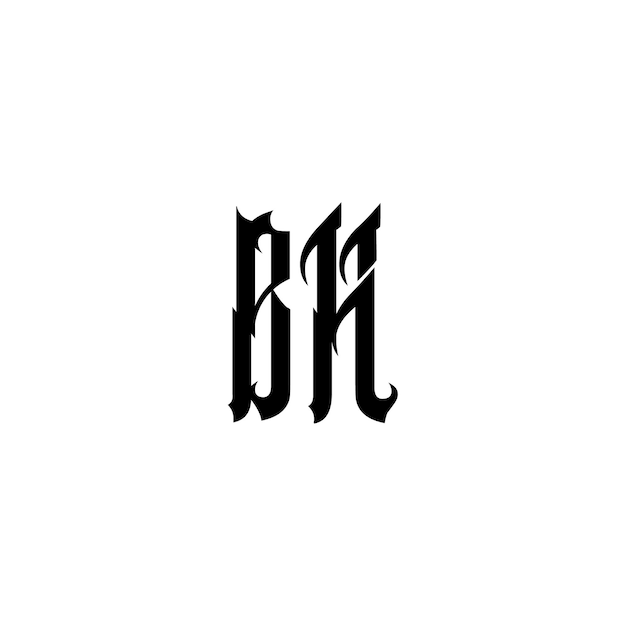 Vettore bh monogram logo design lettera testo nome simbolo logo monocromatico carattere alfabeto semplice logo