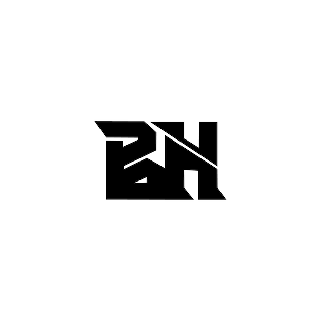 BH 모노그램 로고 디자인 문자 텍스트 이름 기호 흑백 로고타입 알파벳 문자 단순 로고