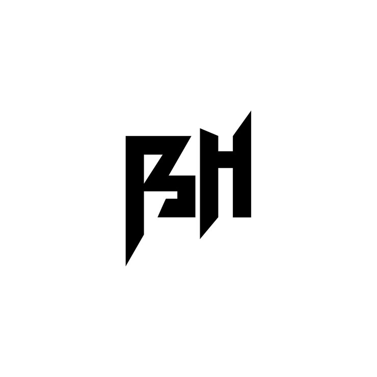Vector bh monogram logo design letter text name symbol monochrome logotype alphabet character simple logo