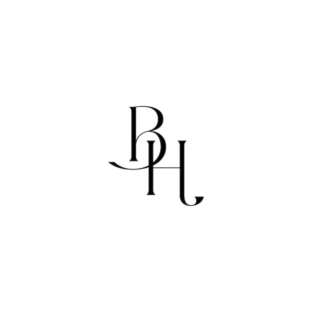 ベクトル bh モノグラムロゴ デザイン文字 テキスト名 シンボル モノクロロゴタイプ アルファベット文字 シンプルロゴ