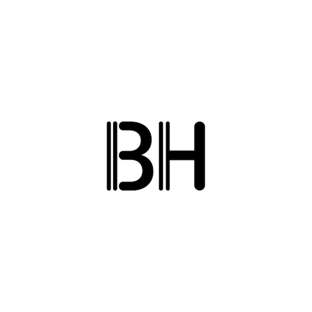 Bh monogram logo design lettera testo nome simbolo logo monocromatico carattere alfabeto semplice logo