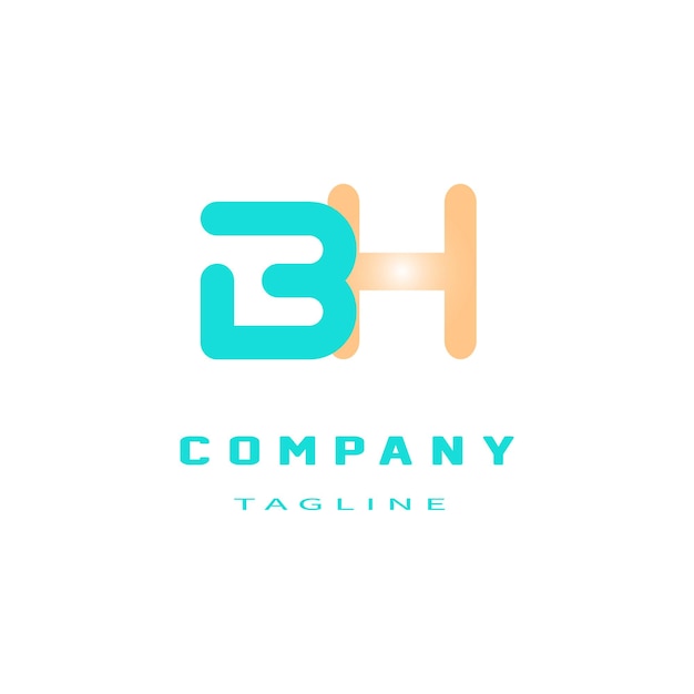 Bh112 letter bh logo design