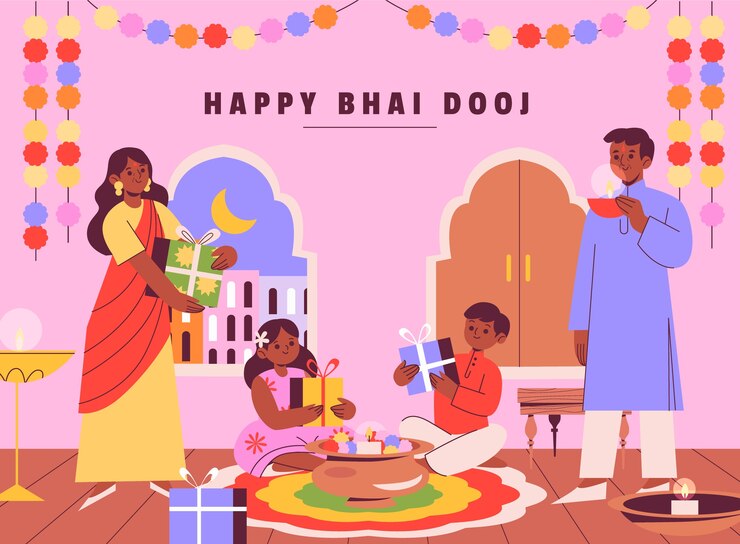 Vector bhai dooj hand drawn background