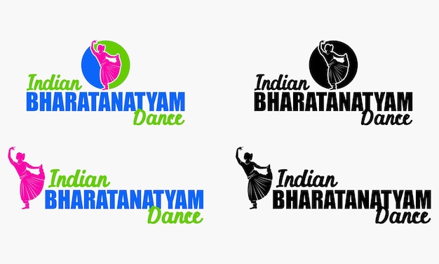 Vettore di disegno del logo bharatanatyam