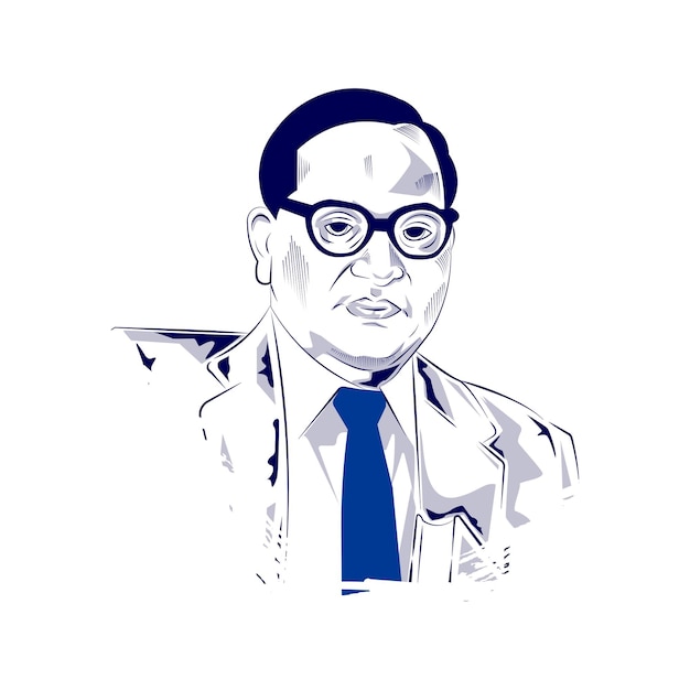 Vector bhimrao babasaheb ambedkar illustration indian freedom fighter