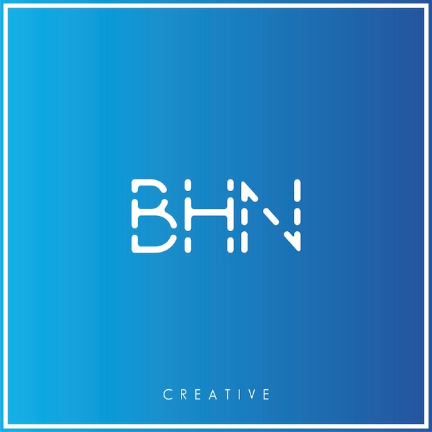 Bhn creative vector latter дизайн логотипа minimal latter logo премиум векторная иллюстрация монограмма