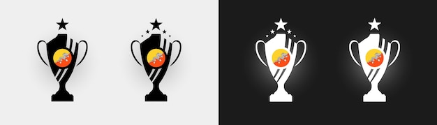 Bhutan flag trophy vector illustration