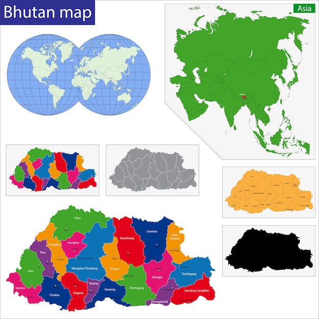 Mappa del bhutan