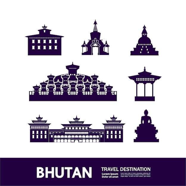 부탄 여행 목적지 그림.