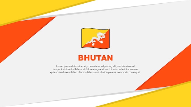 Bhutan vlag abstracte achtergrond ontwerpsjabloon bhutan onafhankelijkheidsdag banner cartoon vector illustratie bhutan