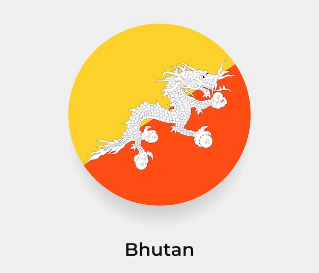 Bhutan vlag zeepbel cirkel ronde vorm pictogram vectorillustratie