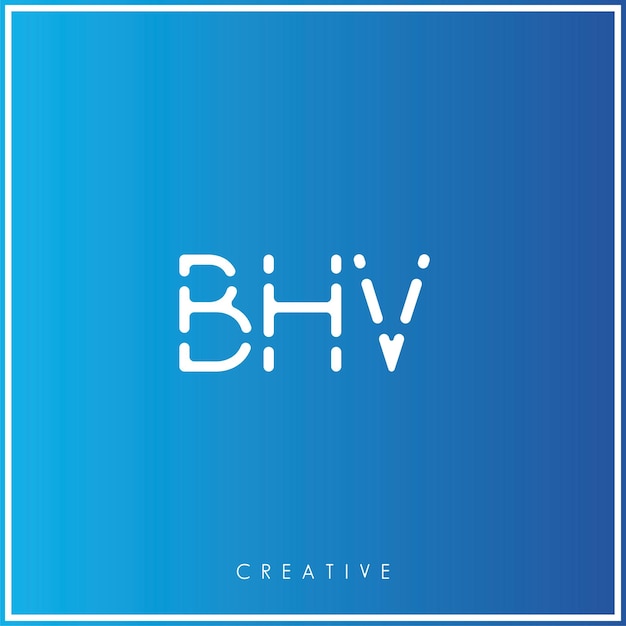 BHV Creative Vector Latter Logo Design Minimal Latter Logo Premium Vector Illustratie Monogram