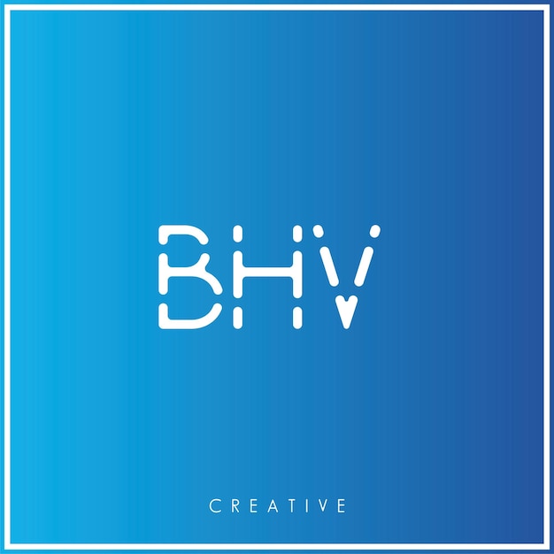 BHV 크리에이티브 터 후기 로고 디자인 미니멀 후기 로그 프리미엄 터 일러스트레이션 모노그램