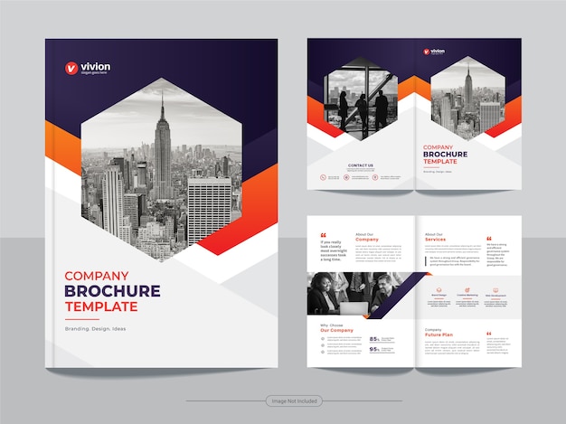 Bi fold brochure template design for corporate business agency