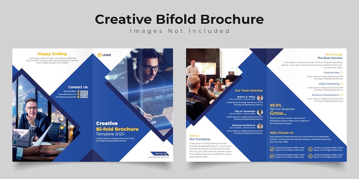 Vector bi-fold brochure template