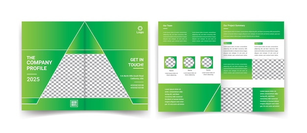 Bi fold company business brochure template design