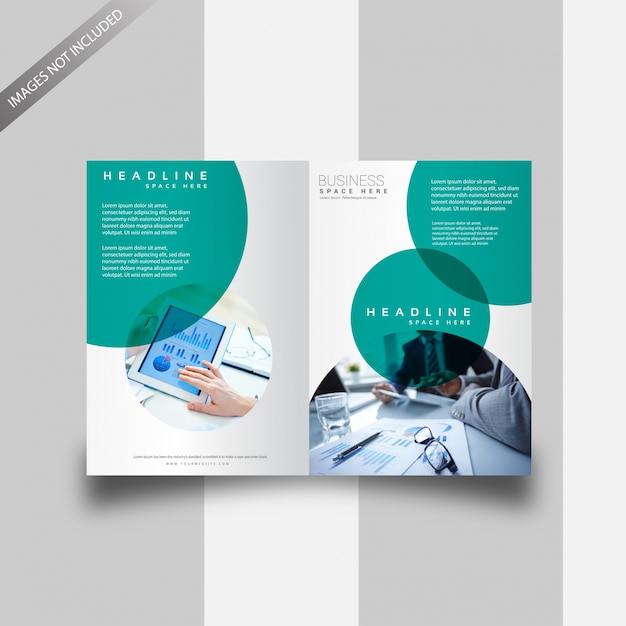 Bi-fold corporate brochure vector