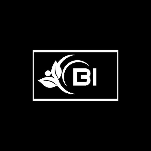 bi letter branding logo design with a flower logo