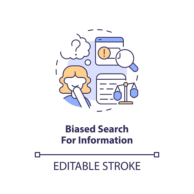 Vector biased search for information concept icon