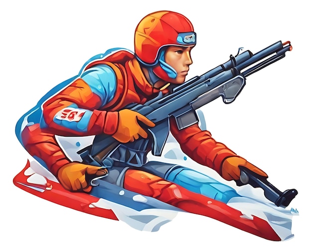 Vector biathlon logo design