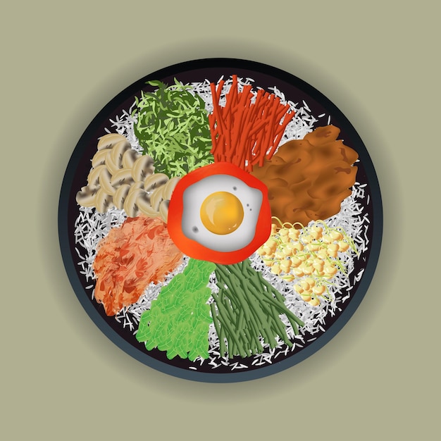 Vector bibimbap images vector art