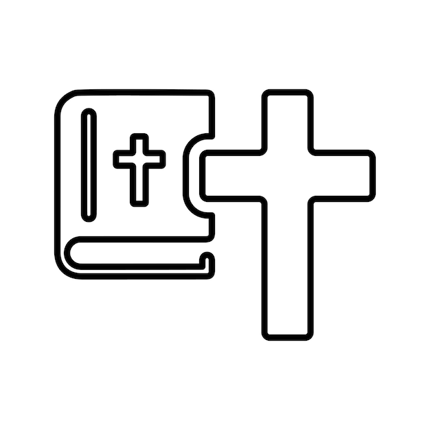 Bible christ church icon outline vector art