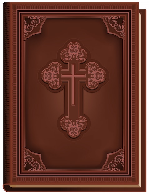 Vector the bible. closed book with a cross on the cover