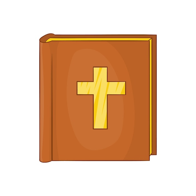 Bible icon in cartoon style on a white background