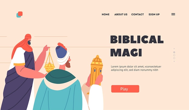 Biblical Magi Presenting Frankincense And Myrrh Landing Page Three Wise Men Show Reverence And Respect For Jesus