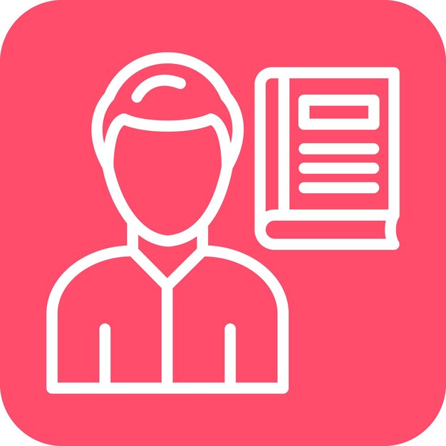 Bibliotheek Man Icon Stijl