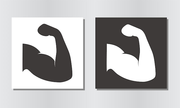 Biceps arm muscle silhouette icon vector illustration