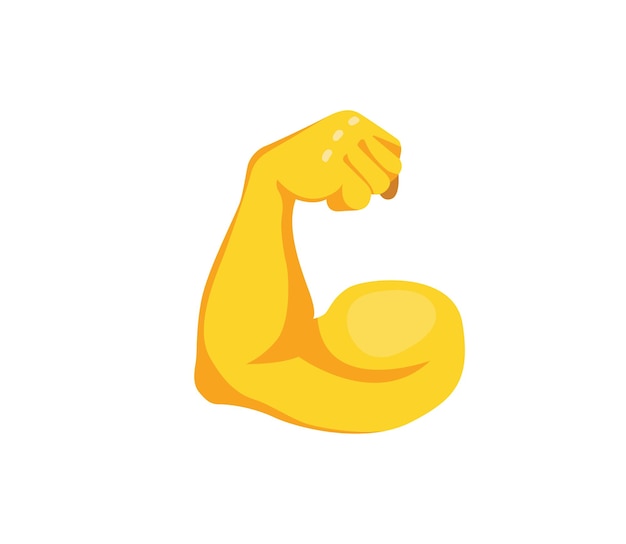 Biceps emoji gesture vector isolated icon illustration Biceps gesture icon