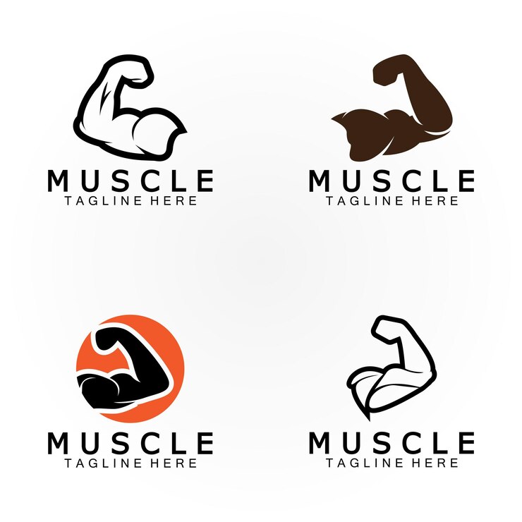Vector biceps muscle icon logo vector design template