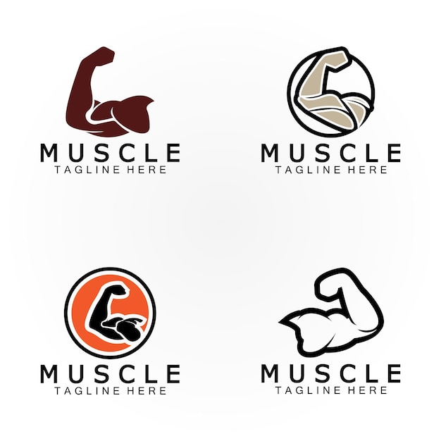 Biceps muscle icon logo vector design template