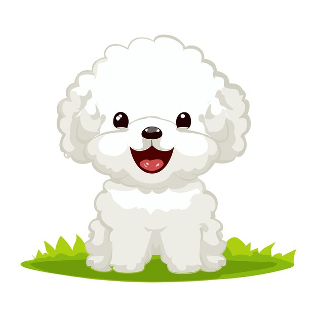 Vector bichon frise fluffy charm in white