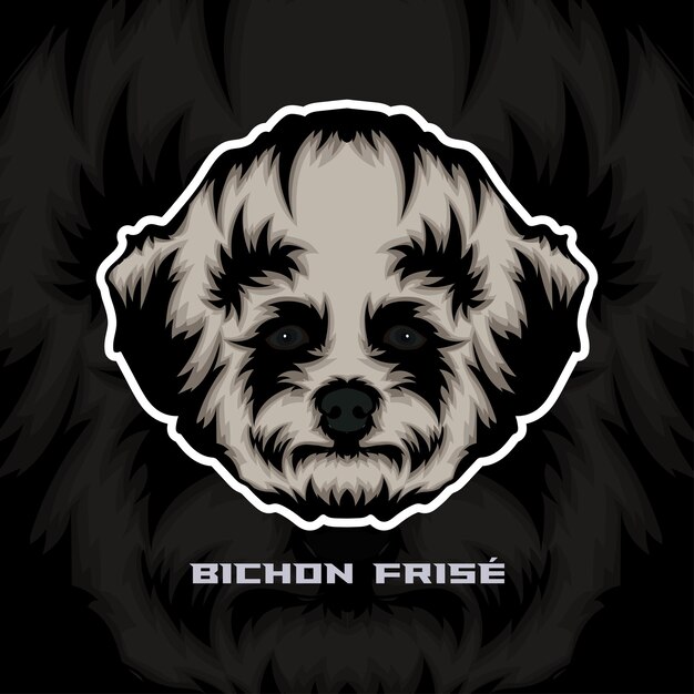 Vector bichon frise hond gezicht vector stock illustratie hond mascotte logo hond gezicht logo vector