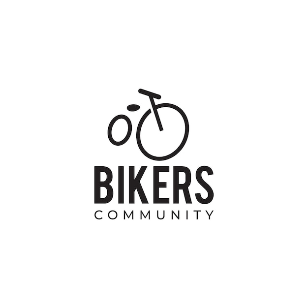 Bicycle biker community icon logo design